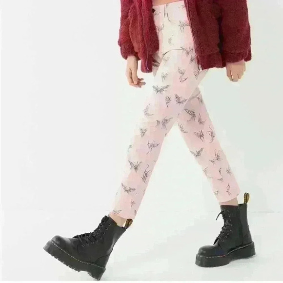 Urban Outfitters Pants - Whimsigoth High Waist Ankle Pant Pink Fairy butterfly whimsy goth punk Goth Emo